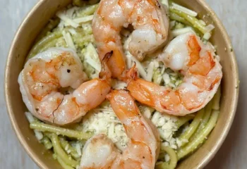 Pesto Shrimp Bucatini